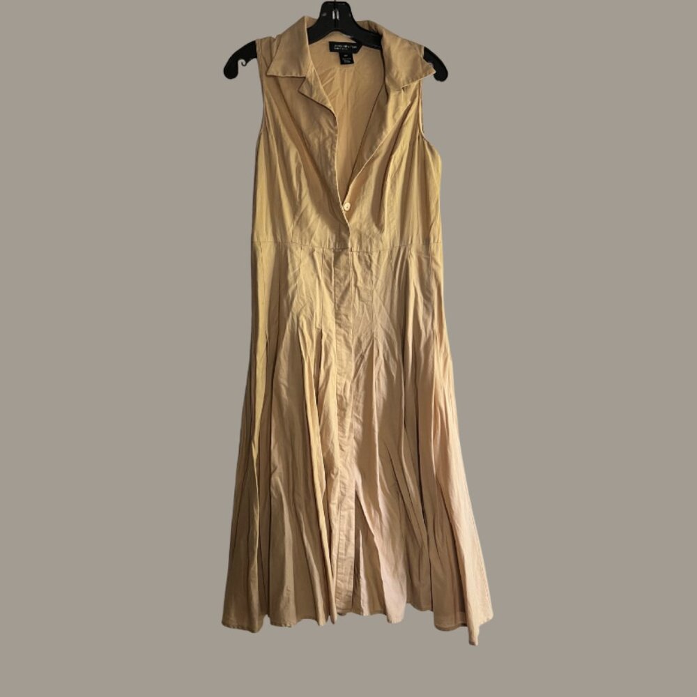 Jones New York - Khaki Sleeveless Flared Maxi Dress